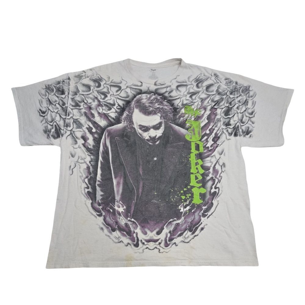 Batman Dark Knight DC Comics T-Shirt AOP XXL White Movie Heath Ledger Joker
